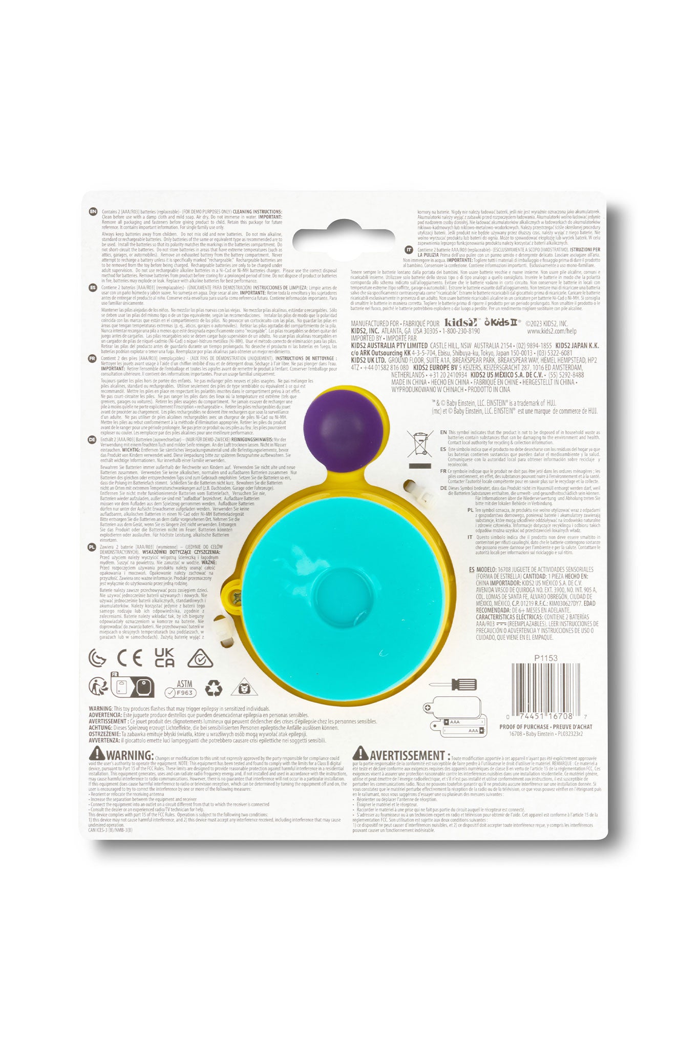 baby einstein ocean explorers pop & glow starfish light up sensory activity toy
