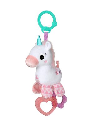 bright starts sparkle & shine unicorn on the go take along toy