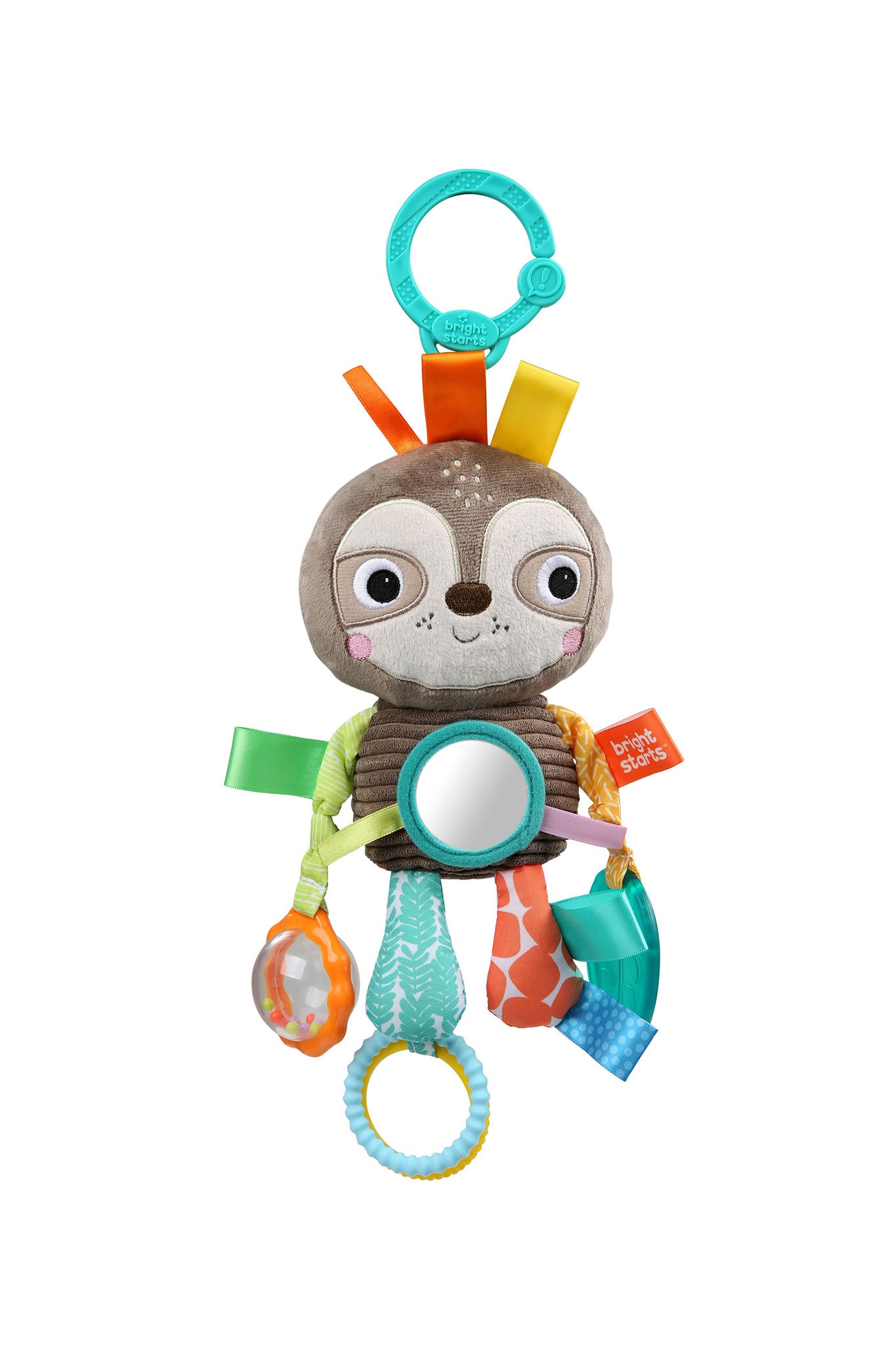 bright starts playful pals take along activity toy, sloth