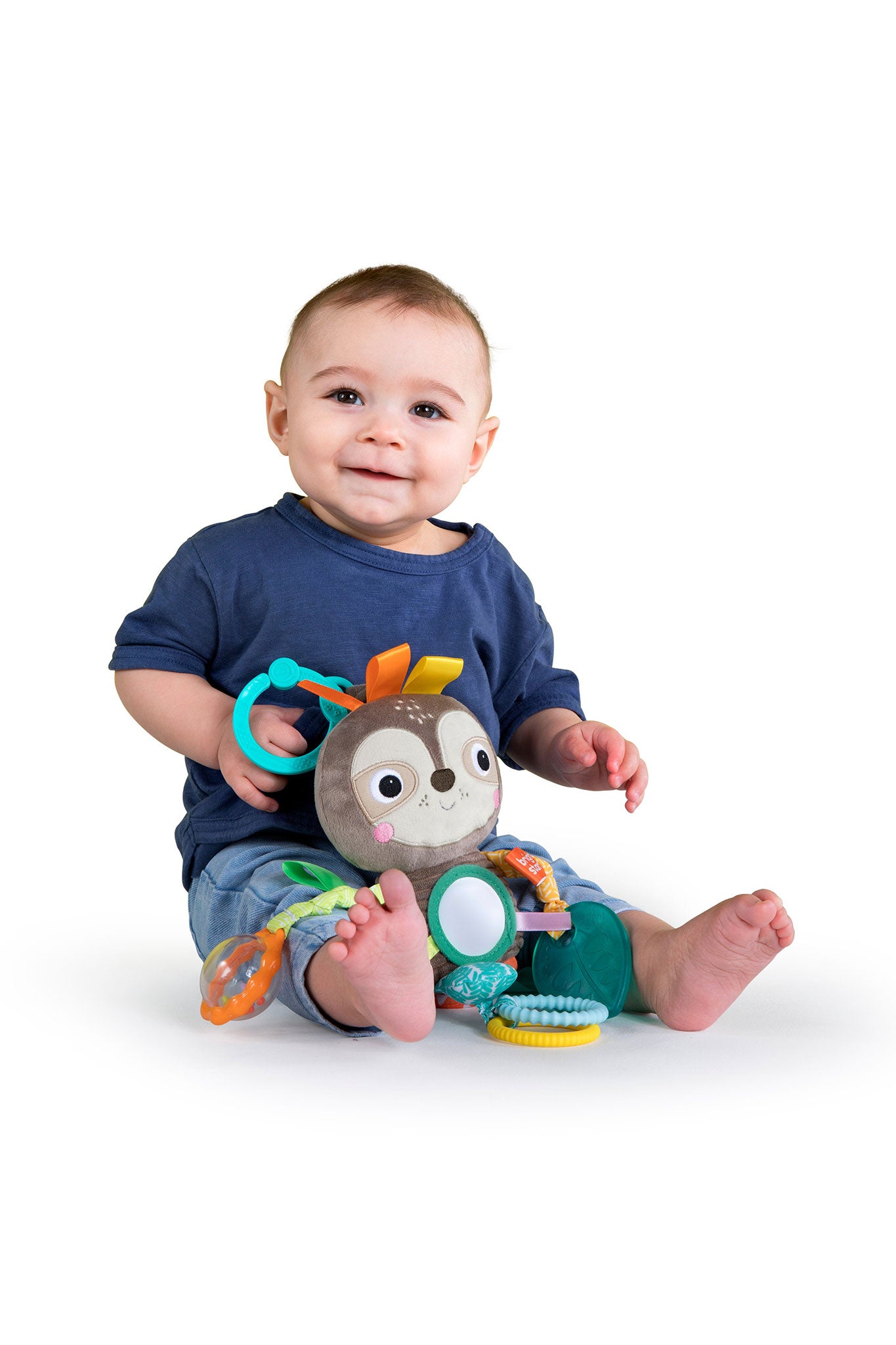 bright starts playful pals take along activity toy, sloth
