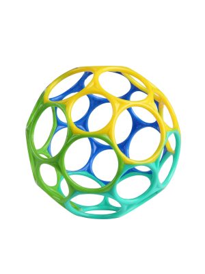 bright starts oball easy grasp classic ball bpa free infant toy in blue/green
