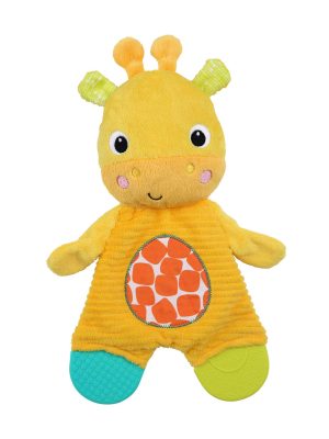 bright starts snuggle & teethe plush teether giraffe