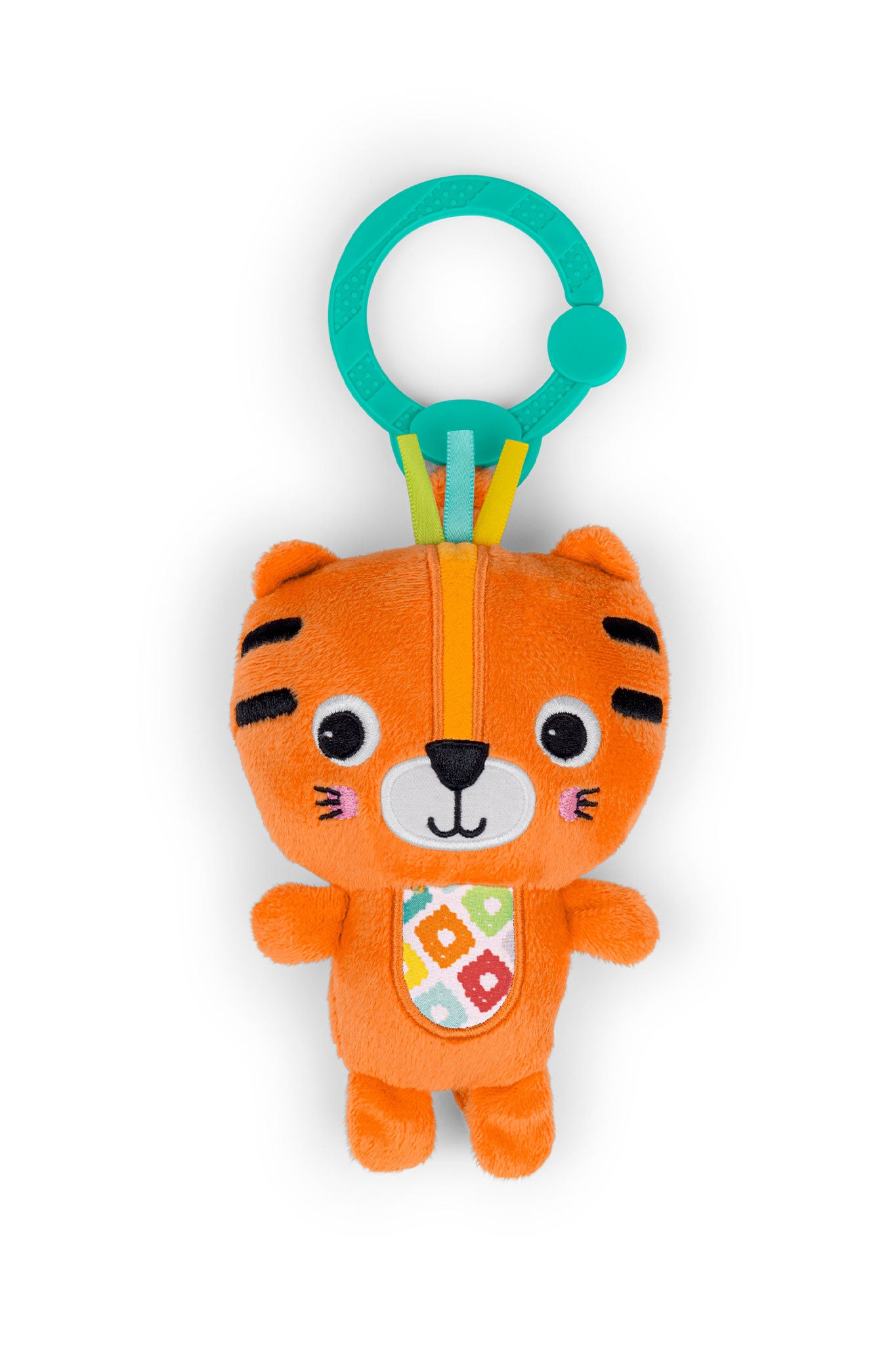 bright starts jingle joy reach & rattle toy tiger