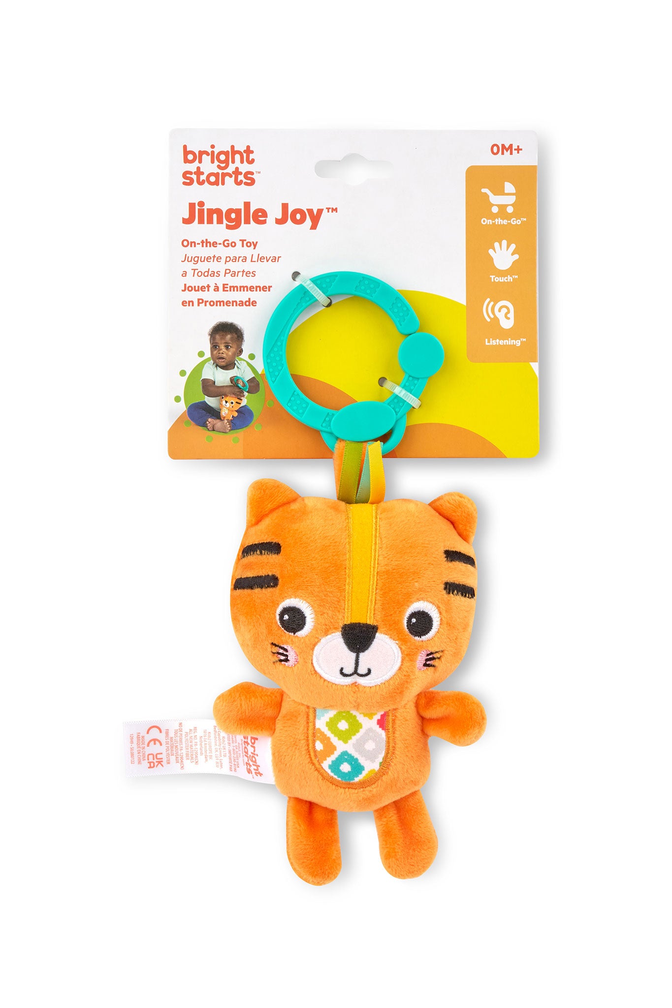 bright starts jingle joy reach & rattle toy tiger