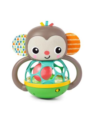 bright starts grab & giggle monkey multi sensory toy
