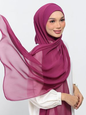 raspberry plain crinkled chiffon