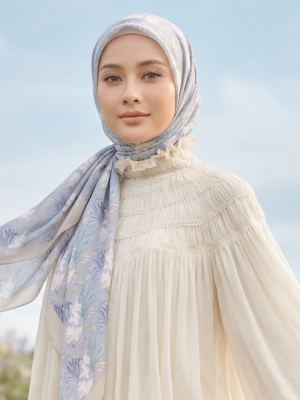 BloomInvitation Japanese Cotton Voile Square - LavendarPetal