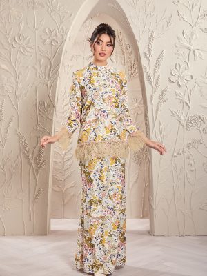 Velora baju kurung in olive green