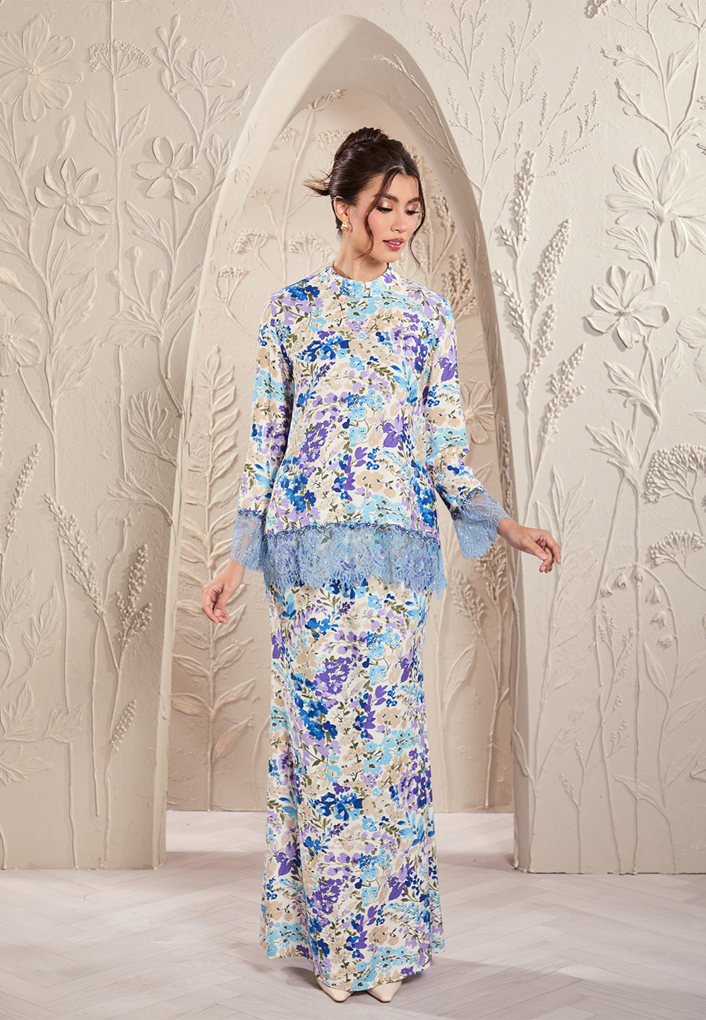 Velora baju kurung in blue - Image 5