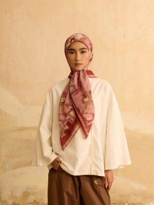 Frida Pink Square Voile Scarf