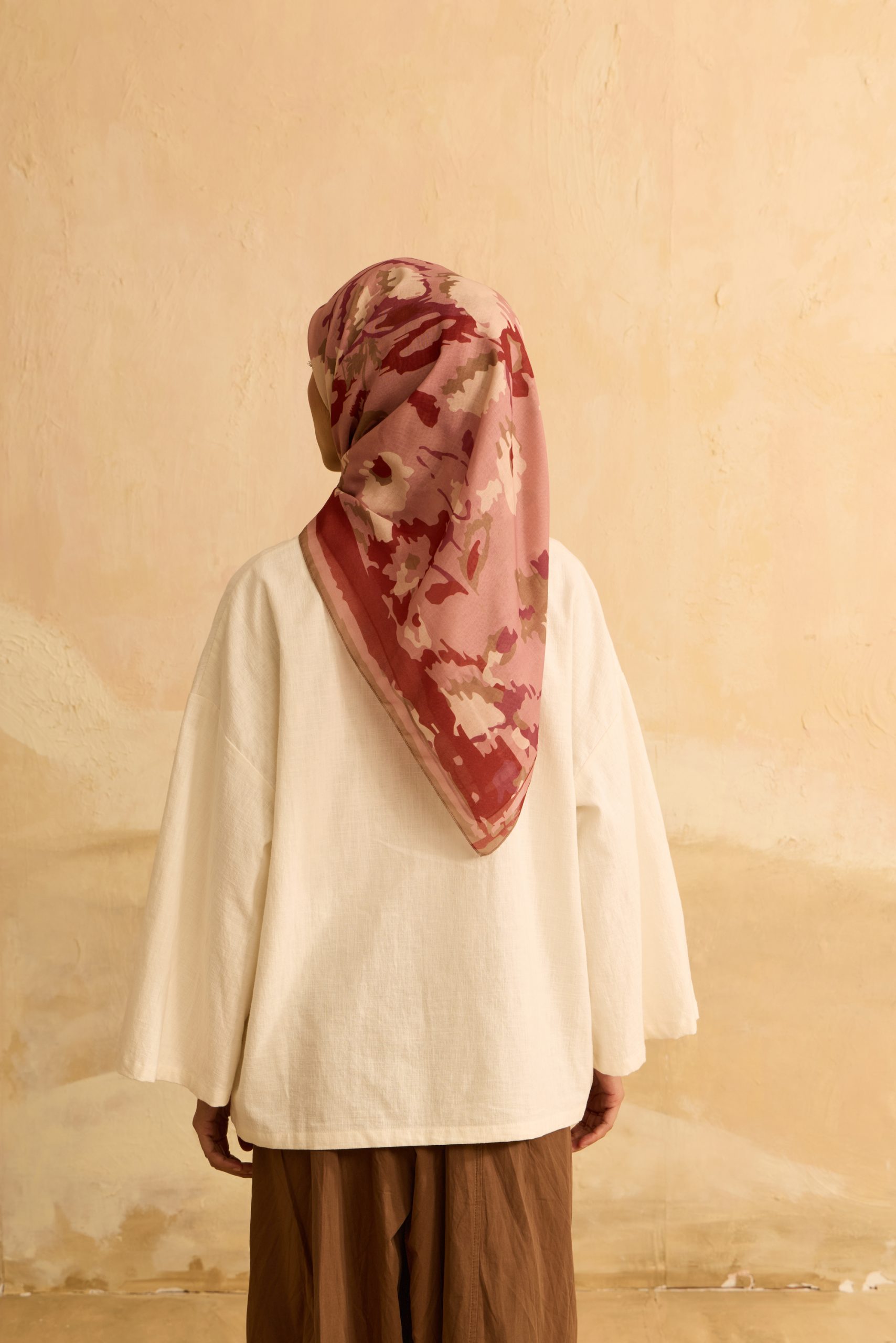 Frida Pink Square Voile Scarf - Image 3