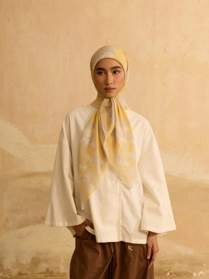 Frida Yellow Square Voile Scarf