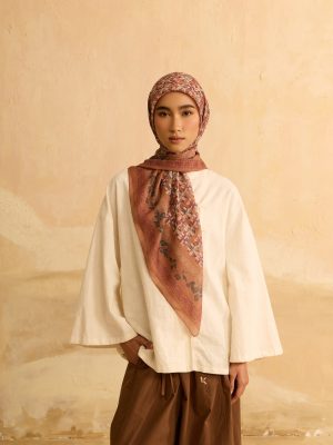 Reyna Brown Square Voile Scarf