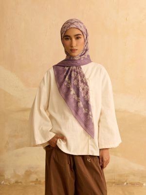 Reyna Dusty Purple Square Voile Scarf