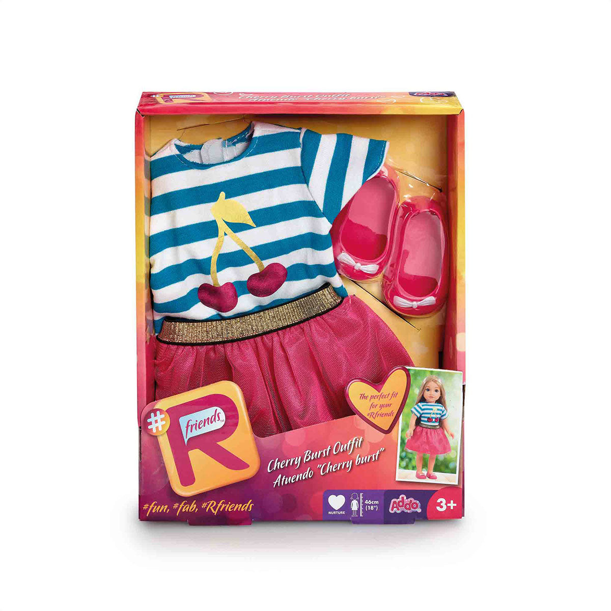 addo r friends cherry burst top & skirt set