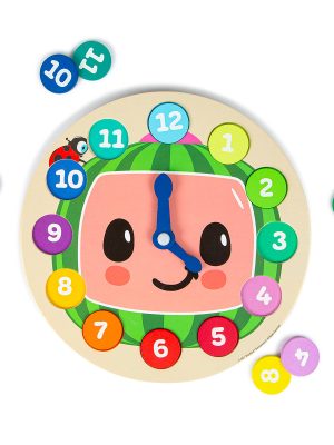 cocomelon wooden learning clock