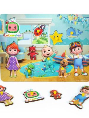 rms cocomelon wodden character peg puzzle board
