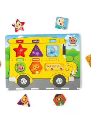 cocomelon wooden bus puzzle