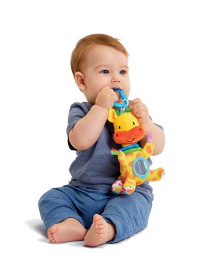 addo little lot pull & jiggle giraffe pram toy