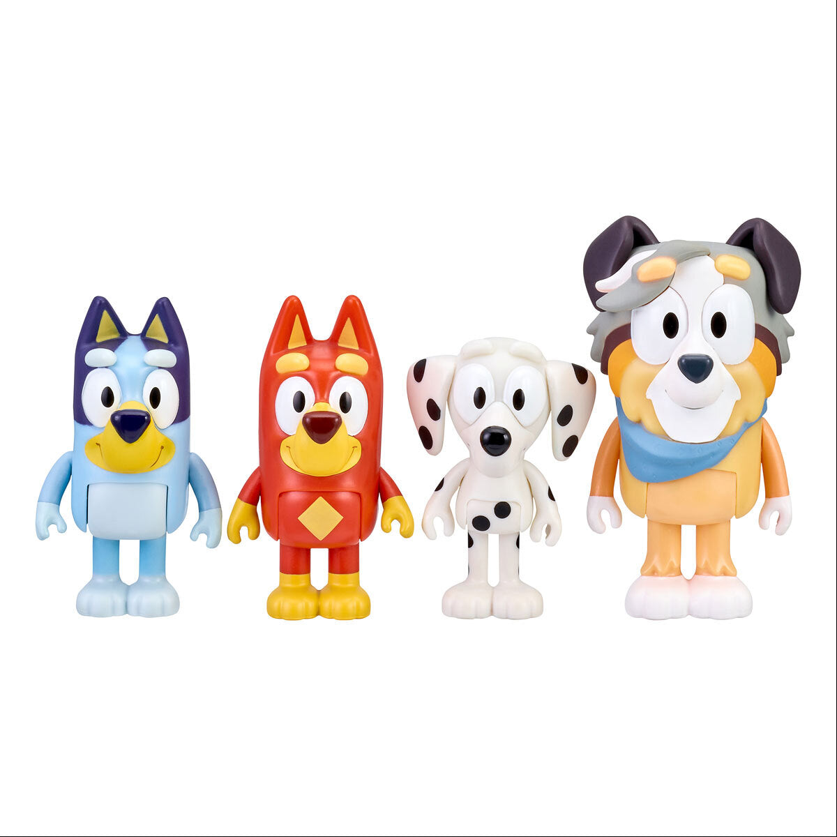 bluey & family figure 4 packs bluey, chloe, calypso & rusty