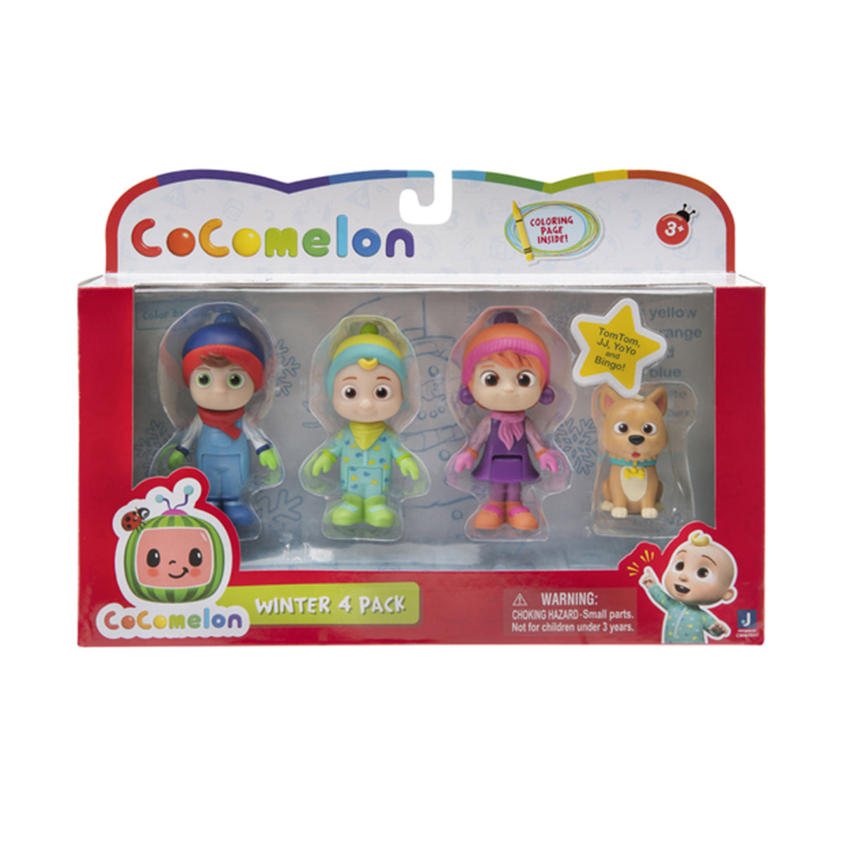 cocomelon deluxe winter 4 packs figure