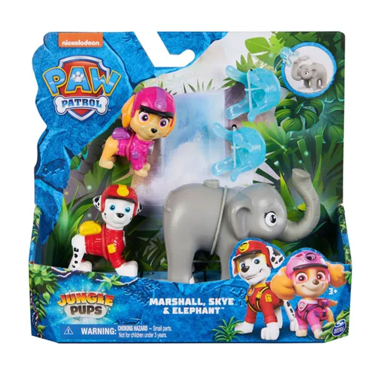 paw patrol jungle pups marshall, skye & elephant figures