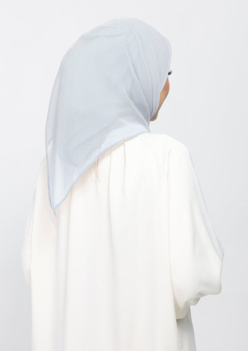 silver plain crinkled chiffon