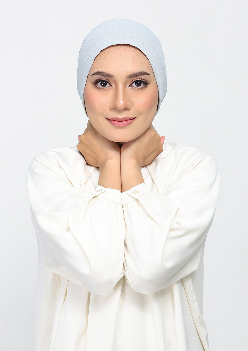 silver plain crinkled chiffon