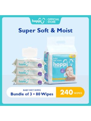 hoppi baby wipes 80 pack x 3