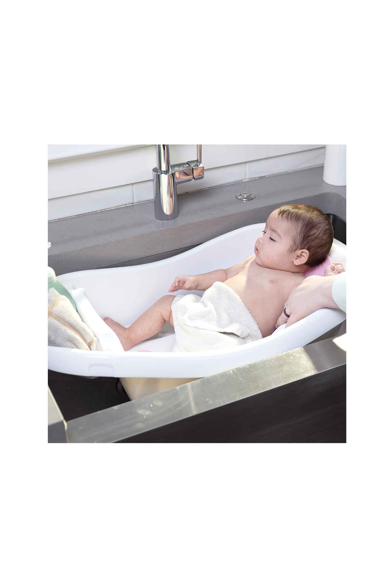 ingenuity comfy clean deluxe newborn to toddler bather pink