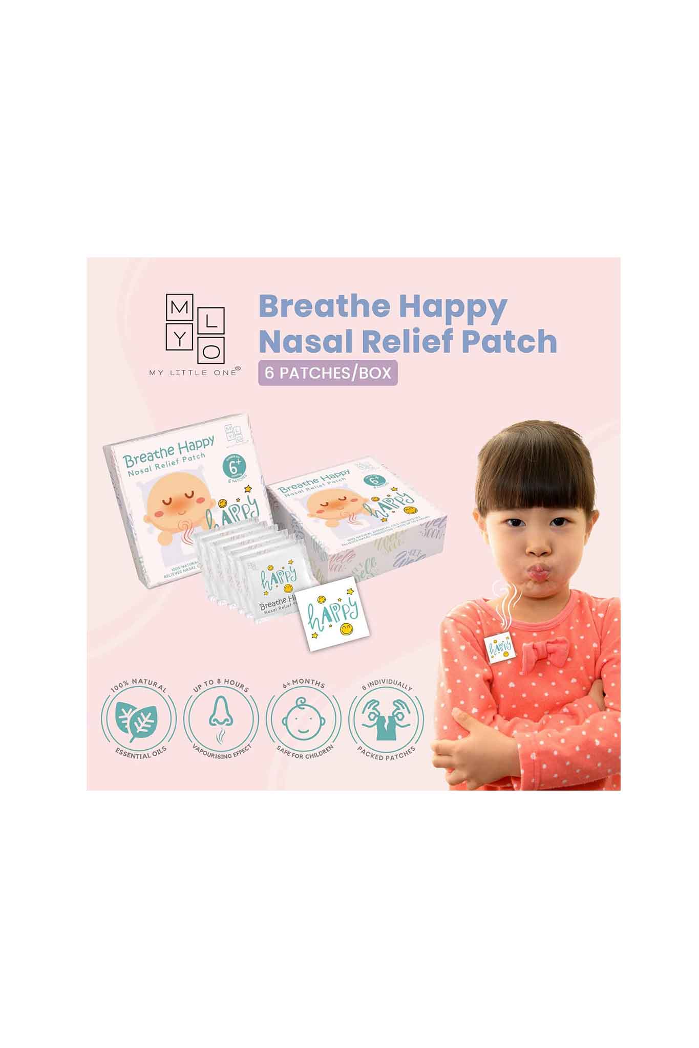 mylo breathe happy nasal relief patch 6s
