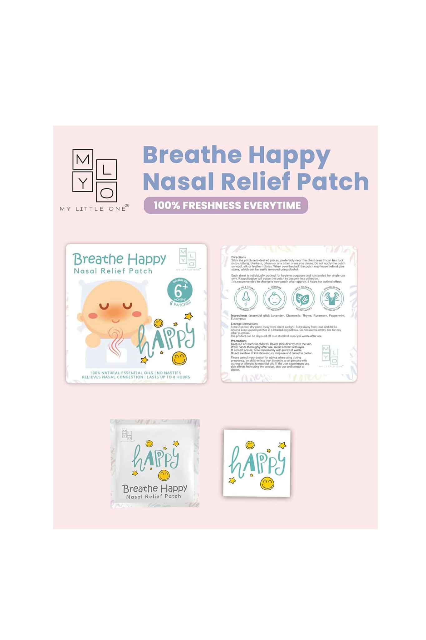 mylo breathe happy nasal relief patch 6s
