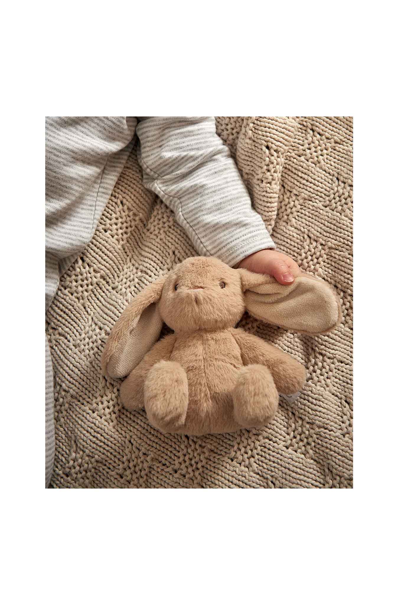 mamas & papas tan bunny beanie soft toy