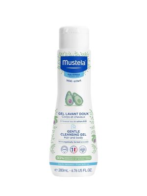 mustela gentle cleansing gel with organically farmed avocado