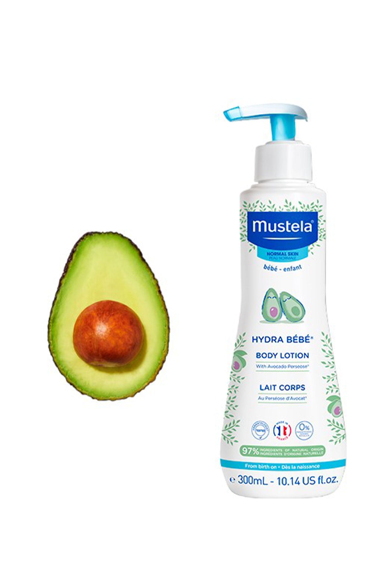 mustela hydra bebe body lotion with organically farmed avocado 300ml