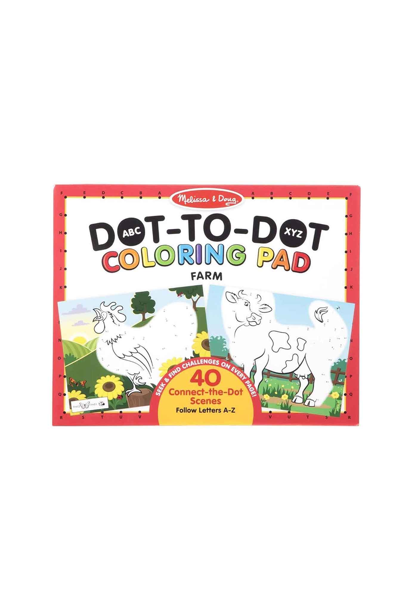 melissa & doug dot to dot abc colouring pad farm