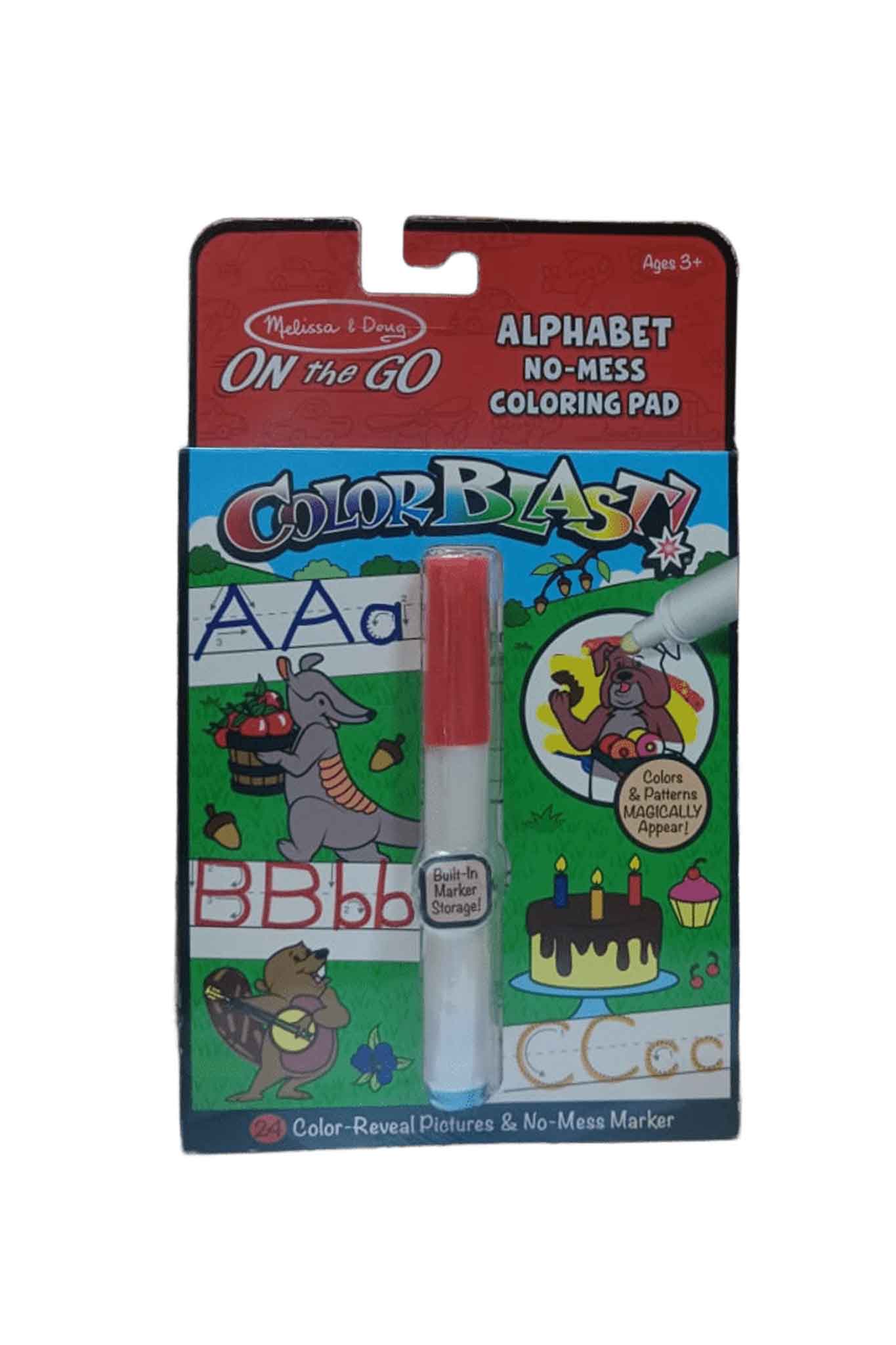melissa & doug on the go colorblast! no mess coloring pad alphabet