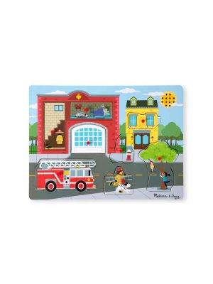 melissa & doug see & hear sound puzzle around the fire station