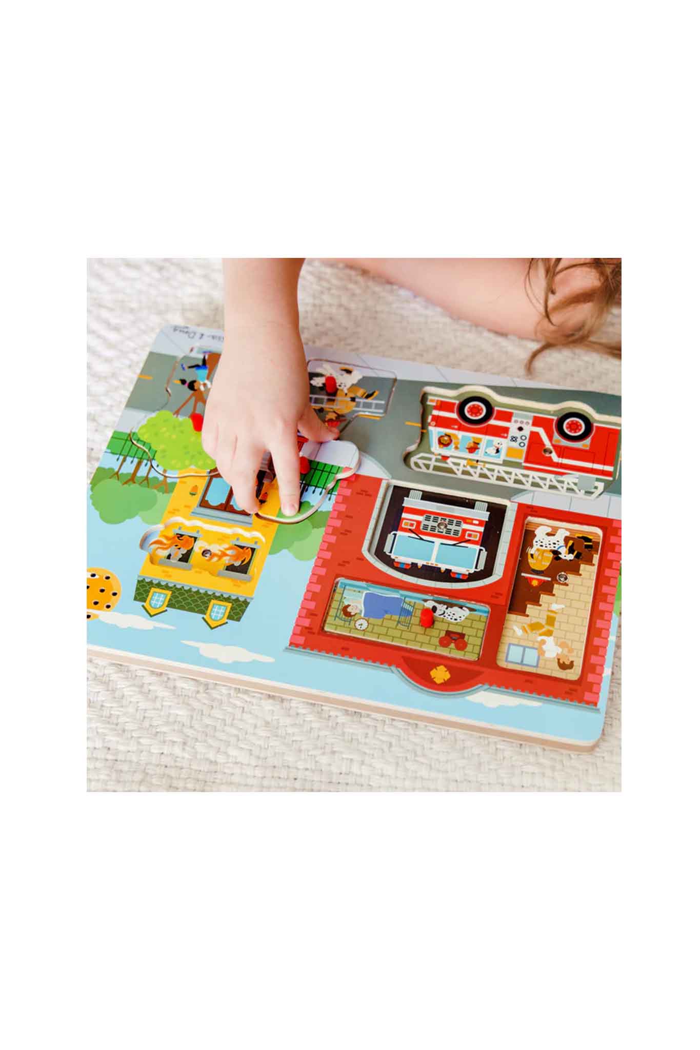 melissa & doug see & hear sound puzzle around the fire station