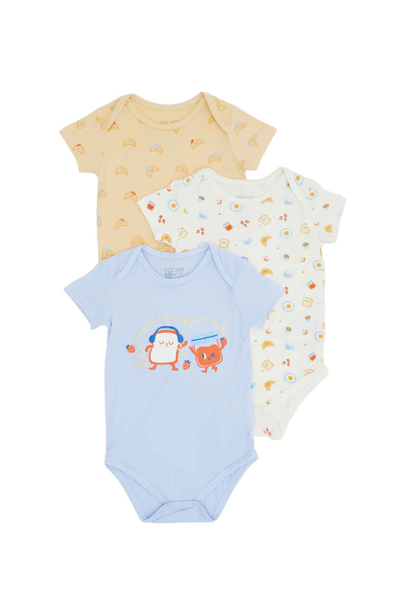 not too big breakfast bunch bamboo bodysuit 3 packs