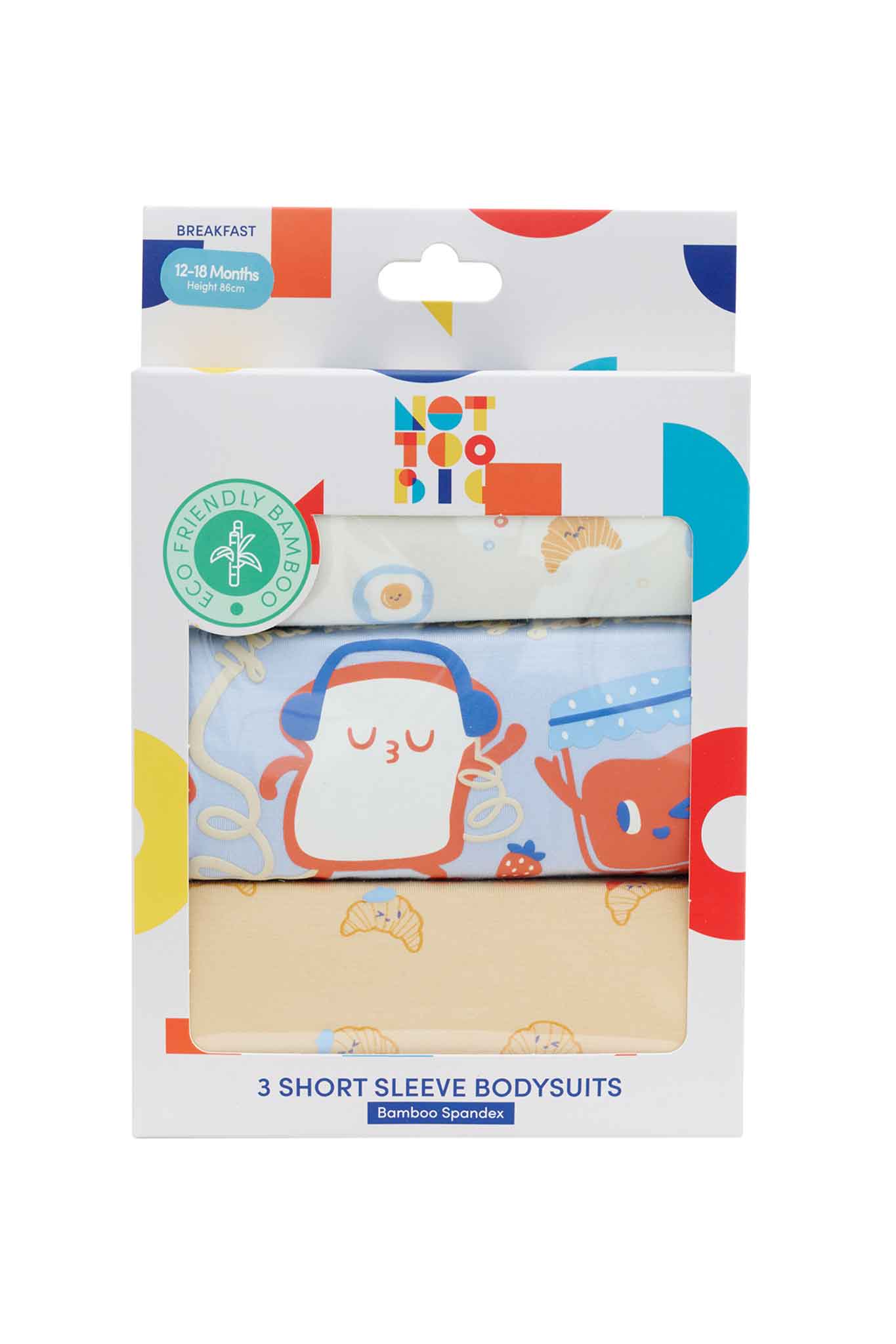 not too big breakfast bunch bamboo bodysuit 3 packs