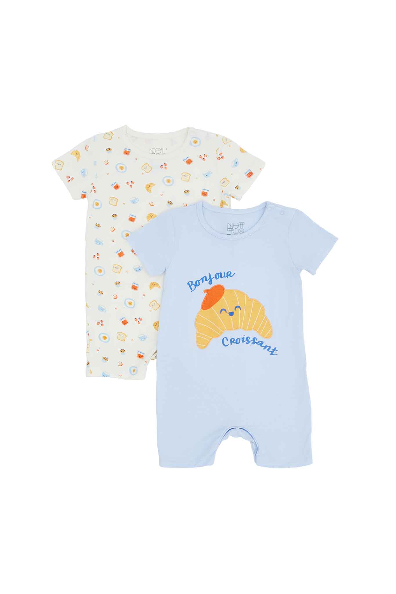 not too big breakfast bunch bamboo romper 2 packs