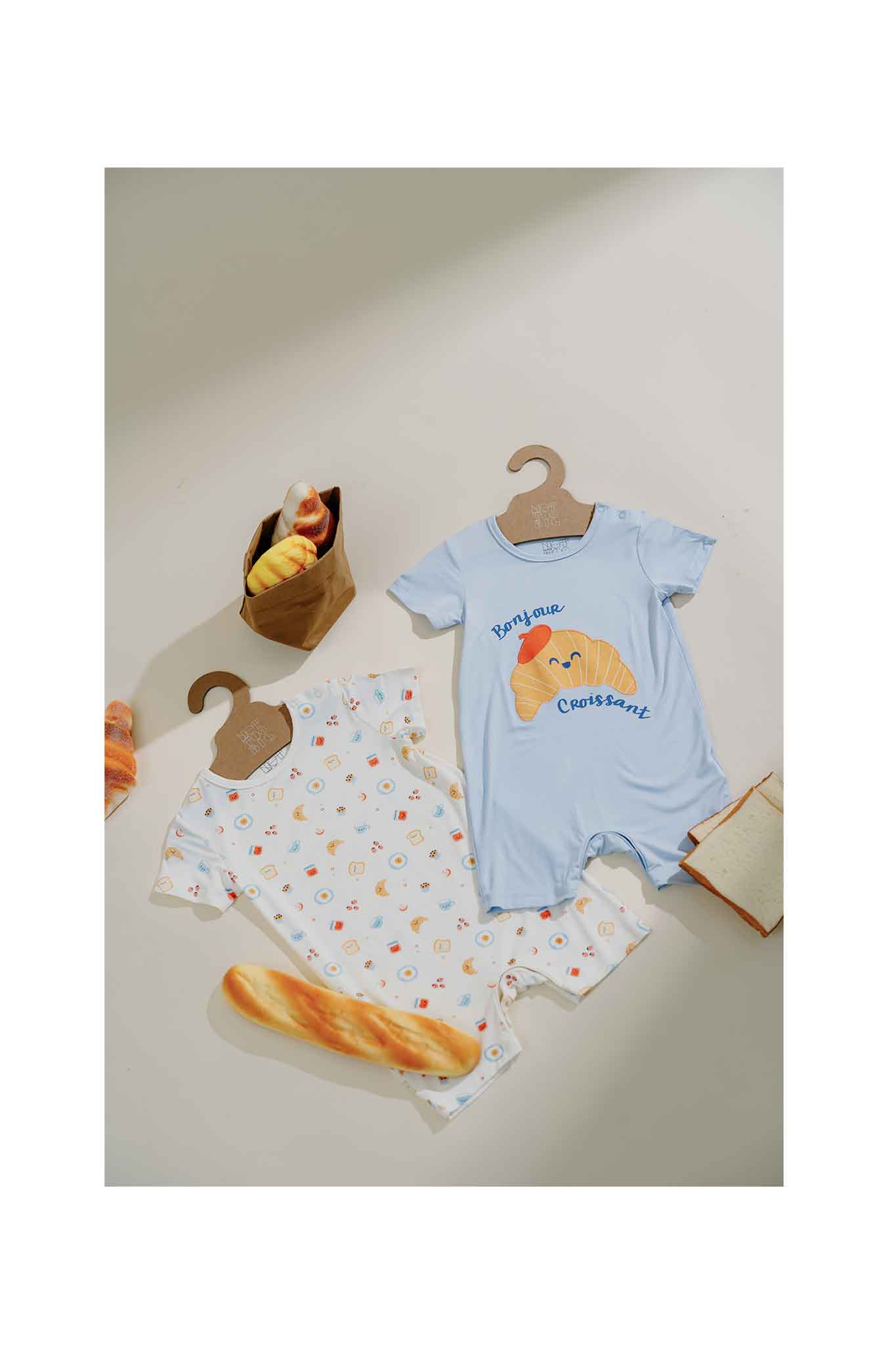 not too big breakfast bunch bamboo romper 2 packs