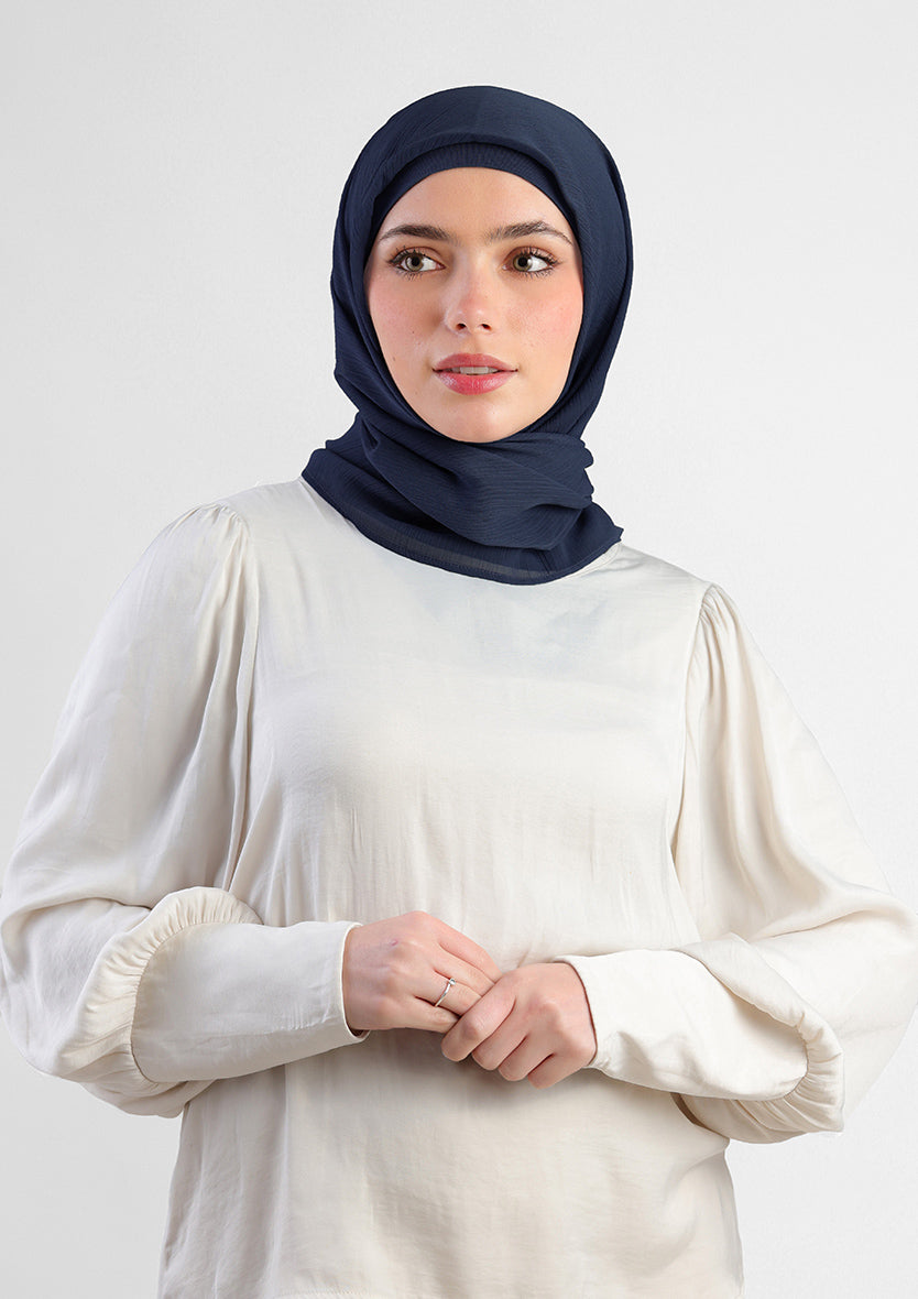 navy instant hijab with inner