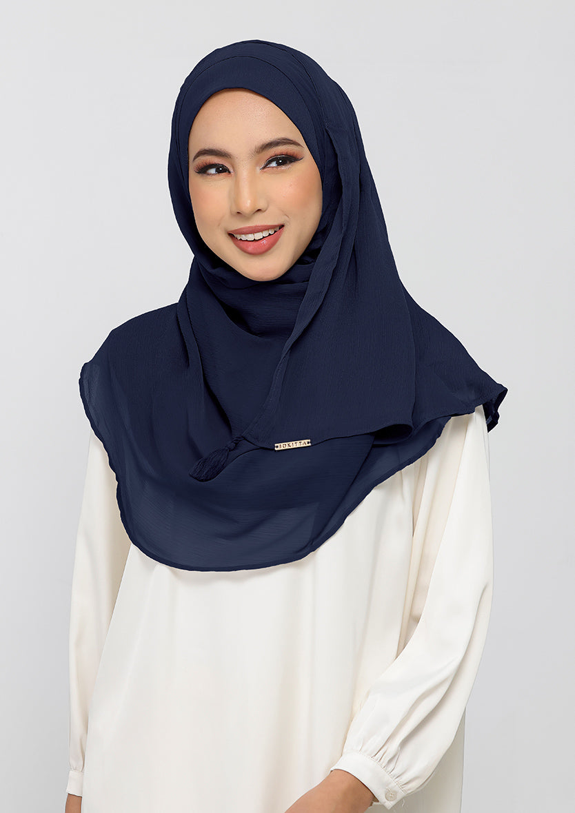 navy instant hijab with inner