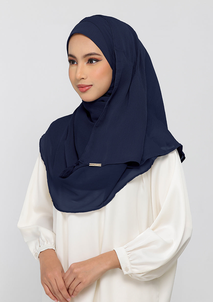 navy instant hijab with inner