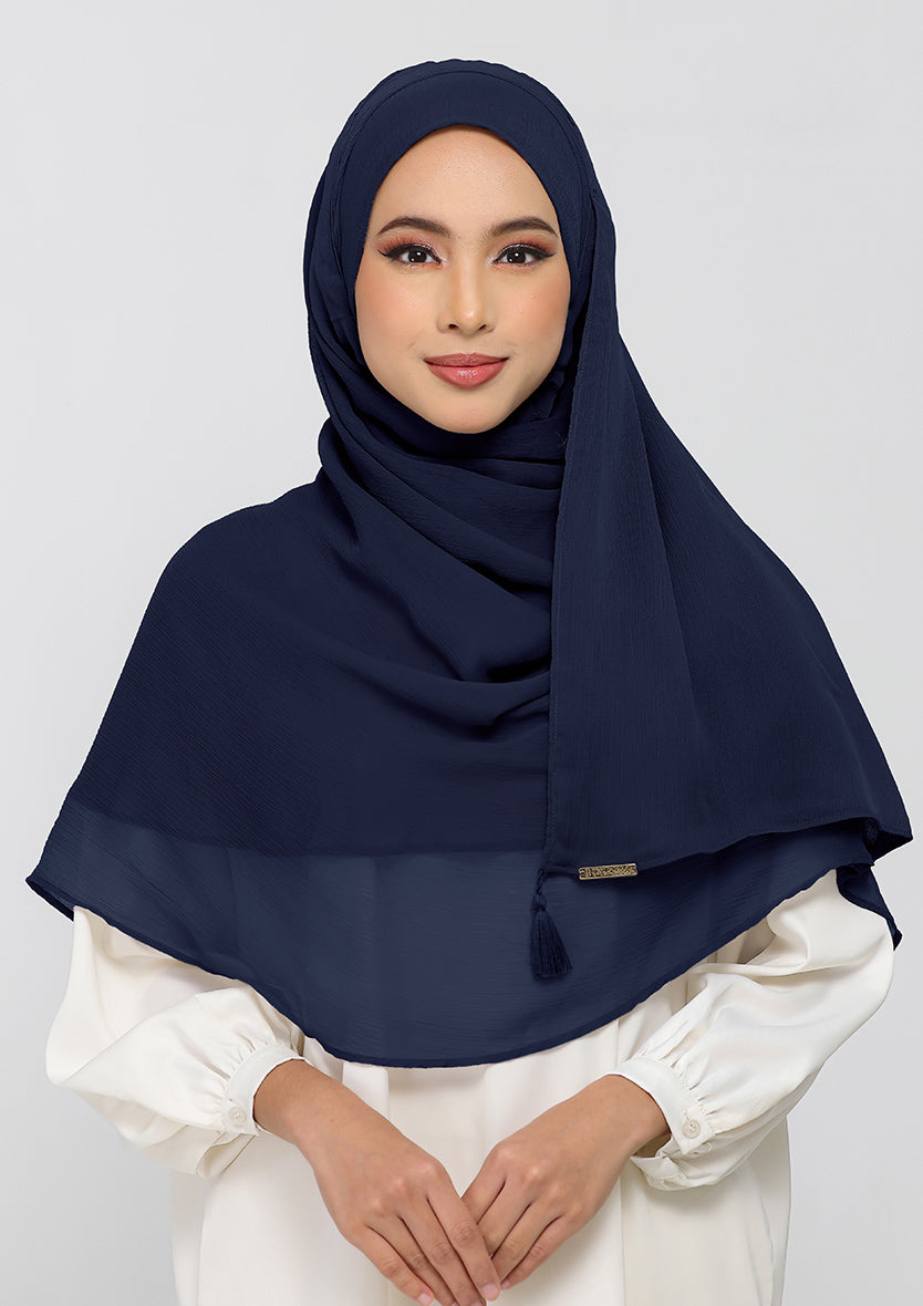 navy instant hijab with inner