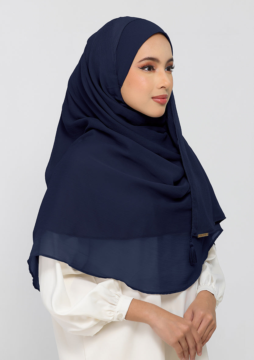 navy instant hijab with inner