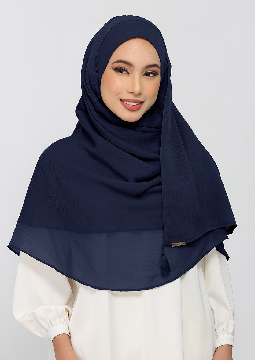 navy instant hijab with inner
