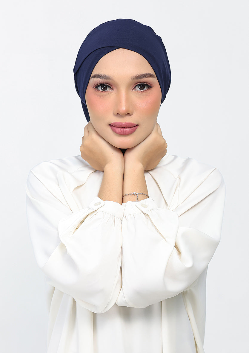 navy instant hijab with inner